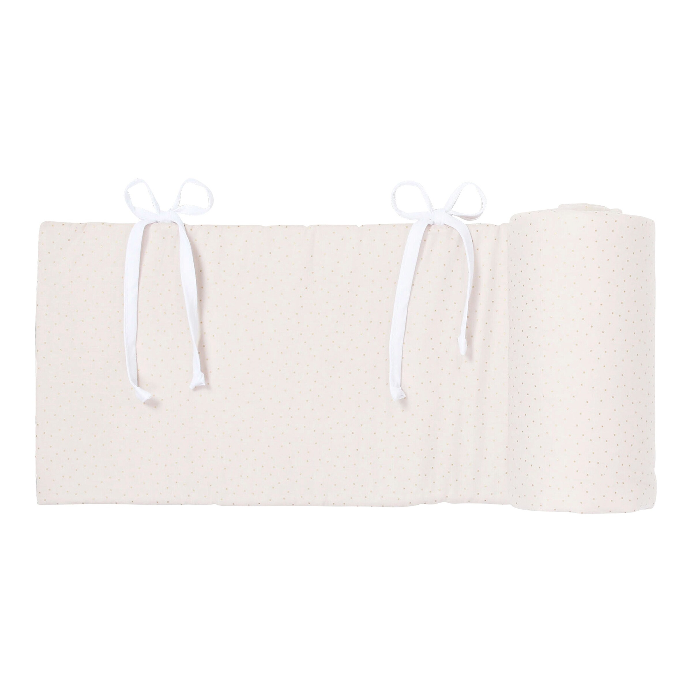 babybay® Nestchen Organic Cotton Royal für Beistellbett Original beige / Glitzerpunkte gold