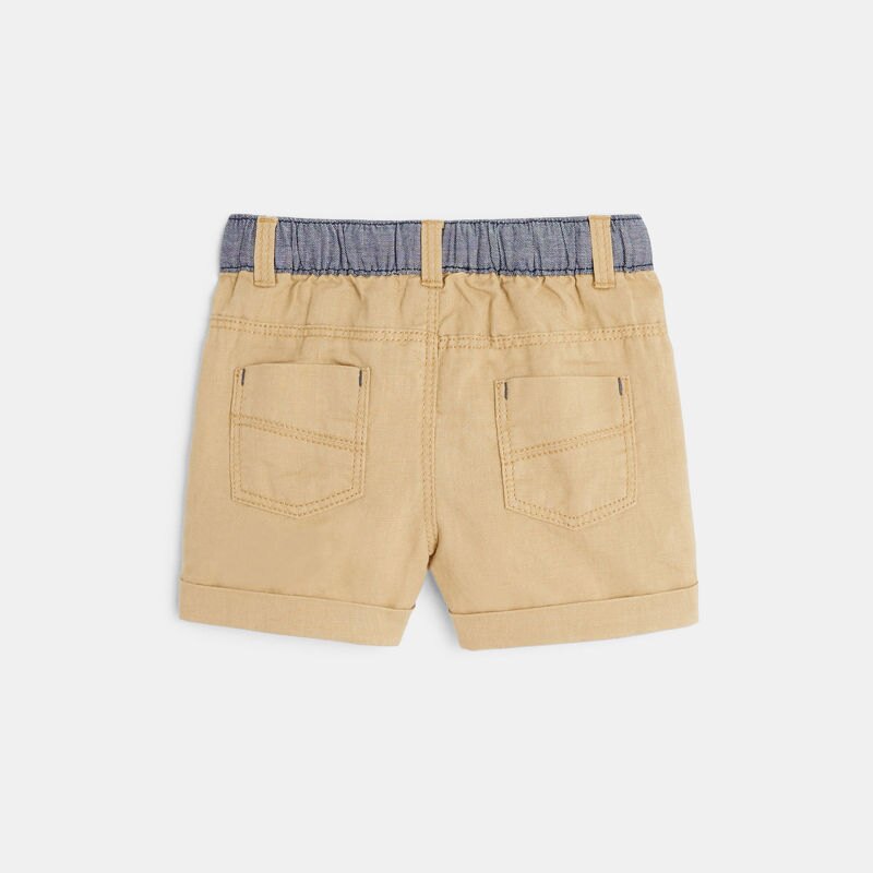 Short en lin et coton beige bébé garçon Beige