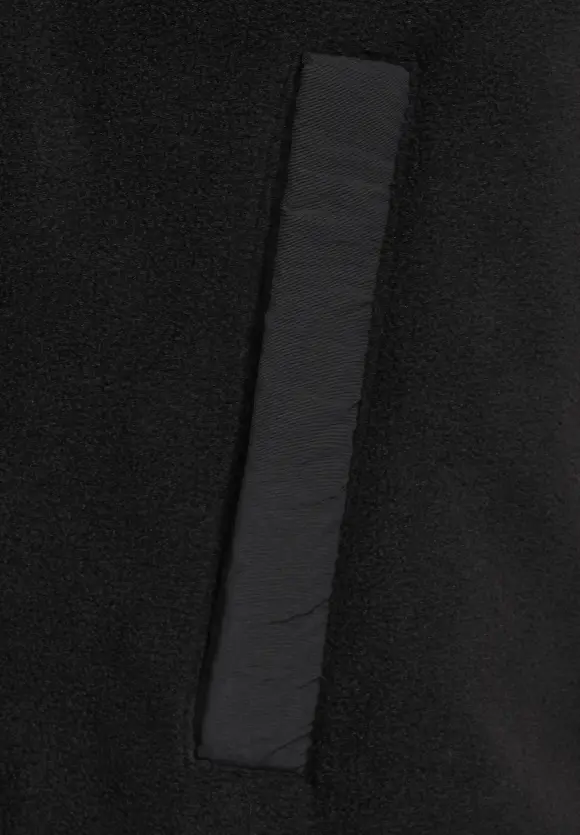 Fleecejacke im Materialmix - Black