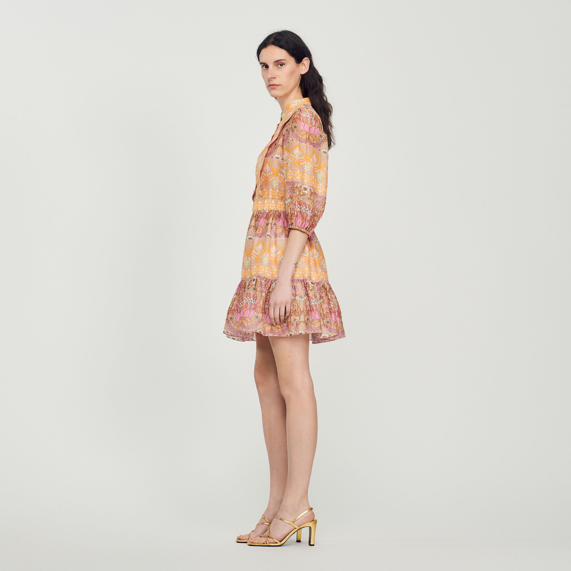 Robe courte imprime mix foulard