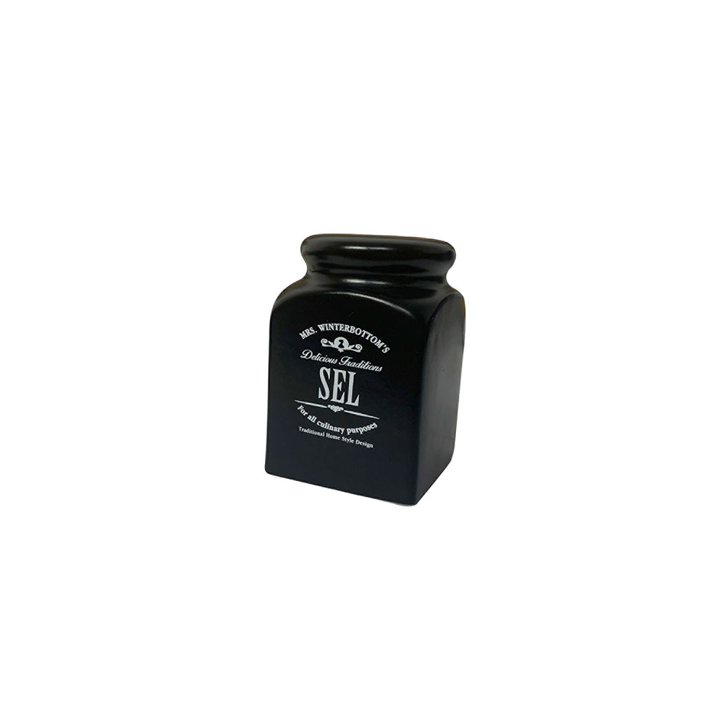 Salière céramique noir 8x5.3x5.3cm