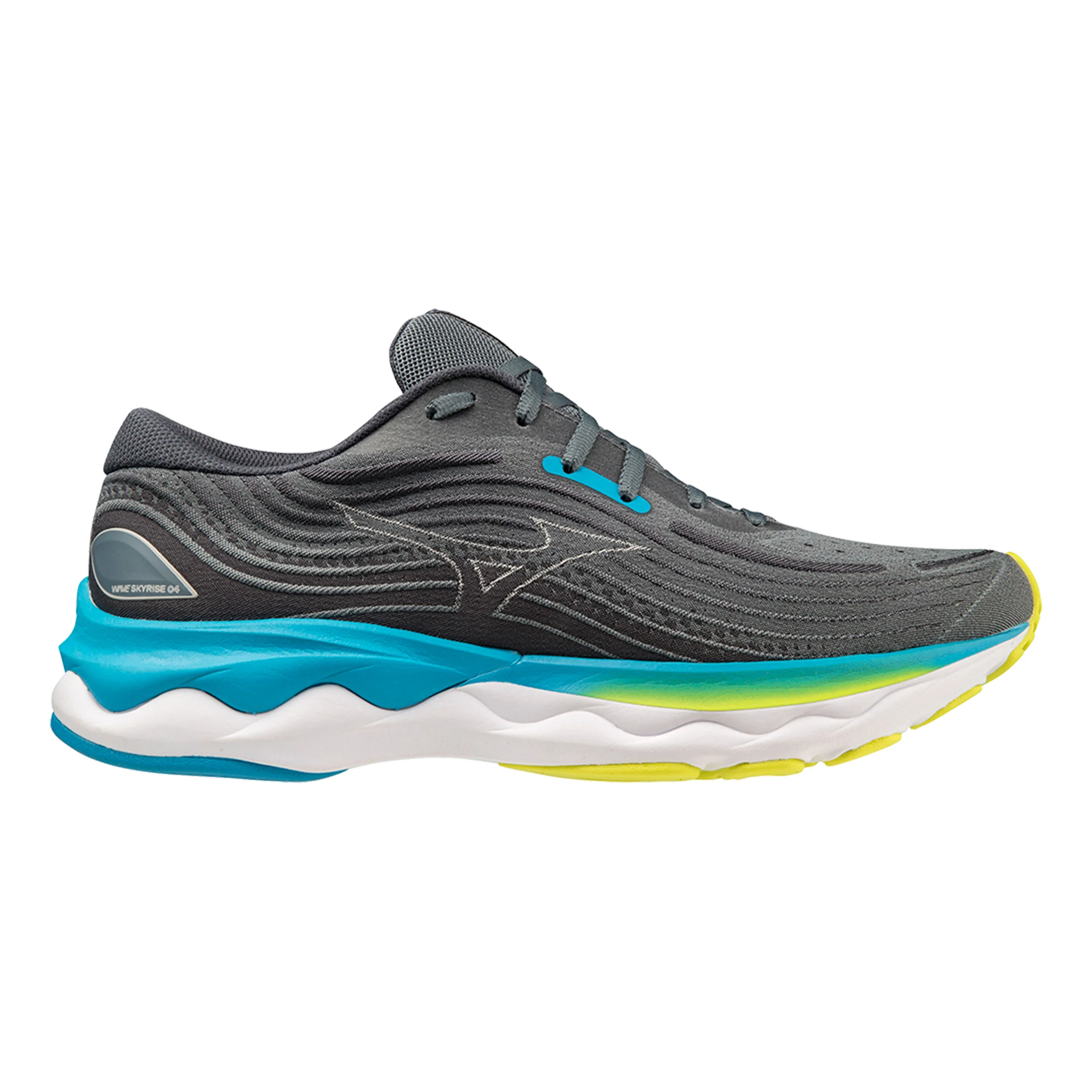 Mizuno Wave Skyrise 4 Chaussure De Running Sans Stabilisateurs Hommes - Gris , Bleu Clair