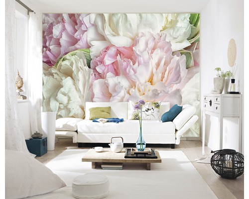 Fotobehang vliesbehang 18052 Bloeiende Pioenrozen 7 stuks. 350x260cm
