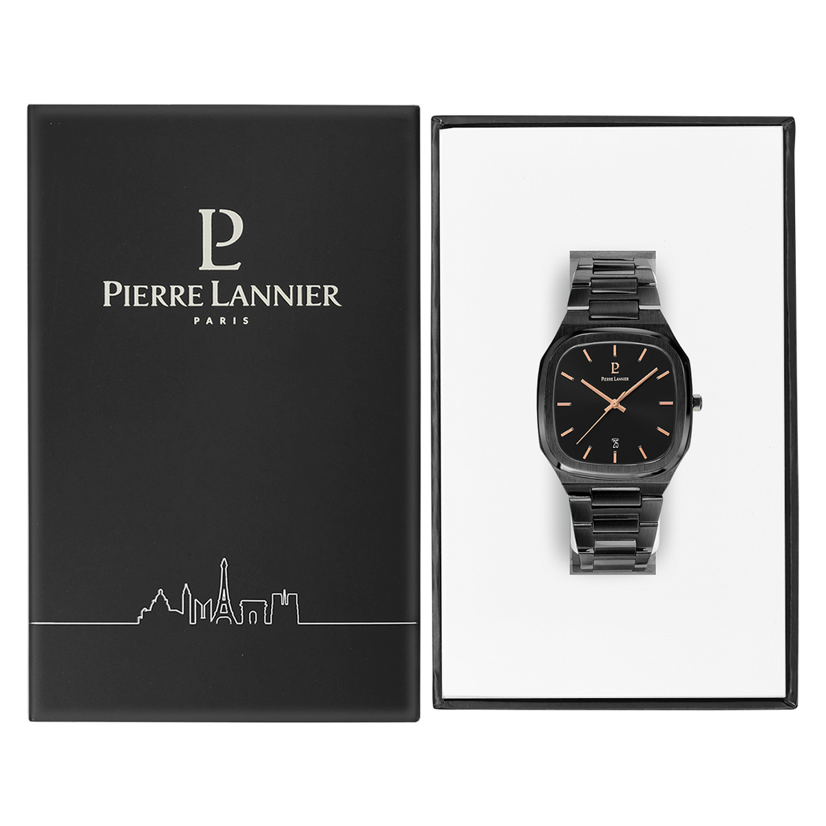Montre Pierre Lannier homme autoamtique acier noir