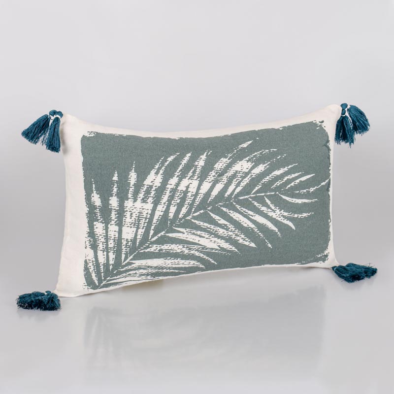 Coussin rectangulaire 'Falena' bleu