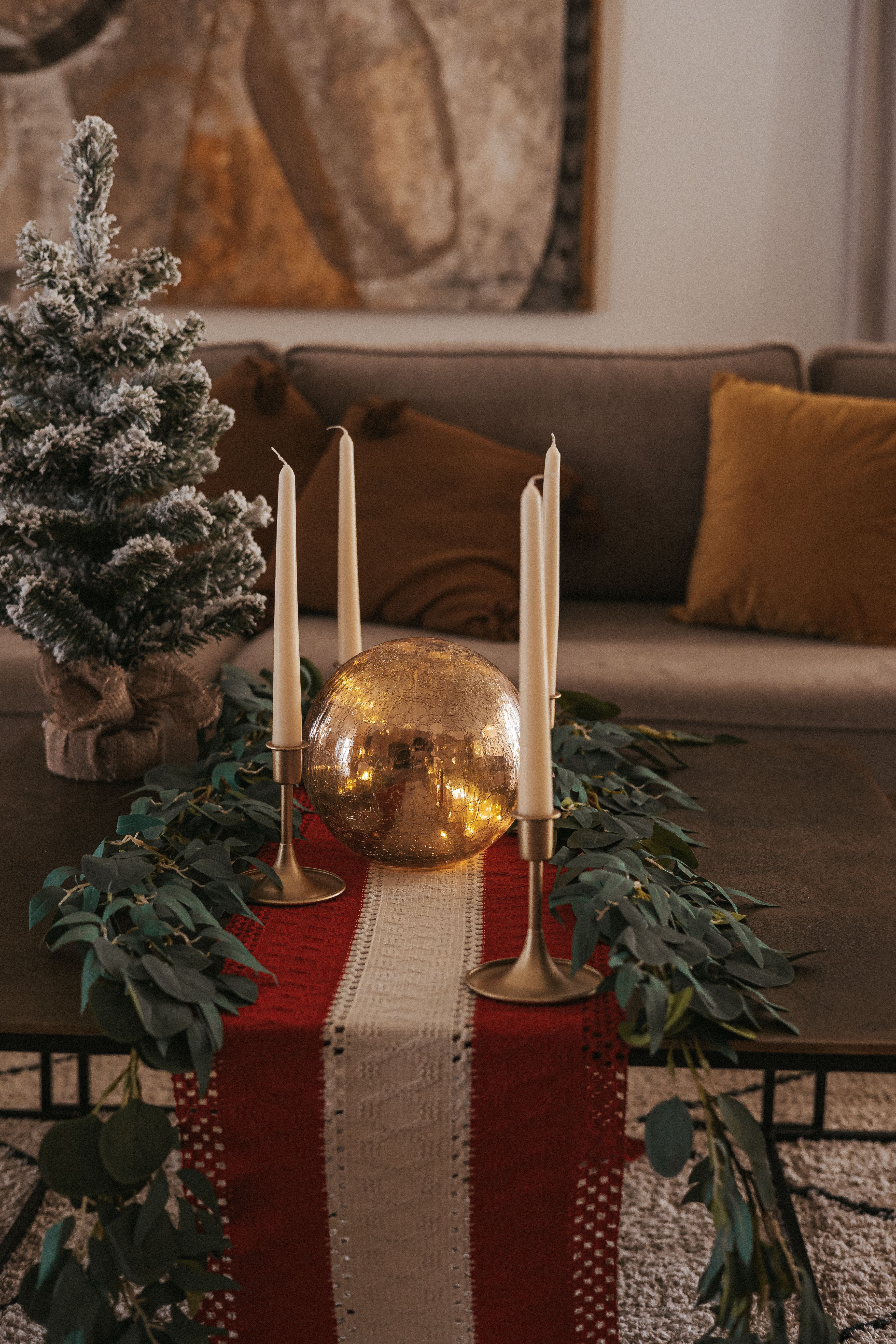 Kerst tafellamp goud 20cm incl. LED - Lua