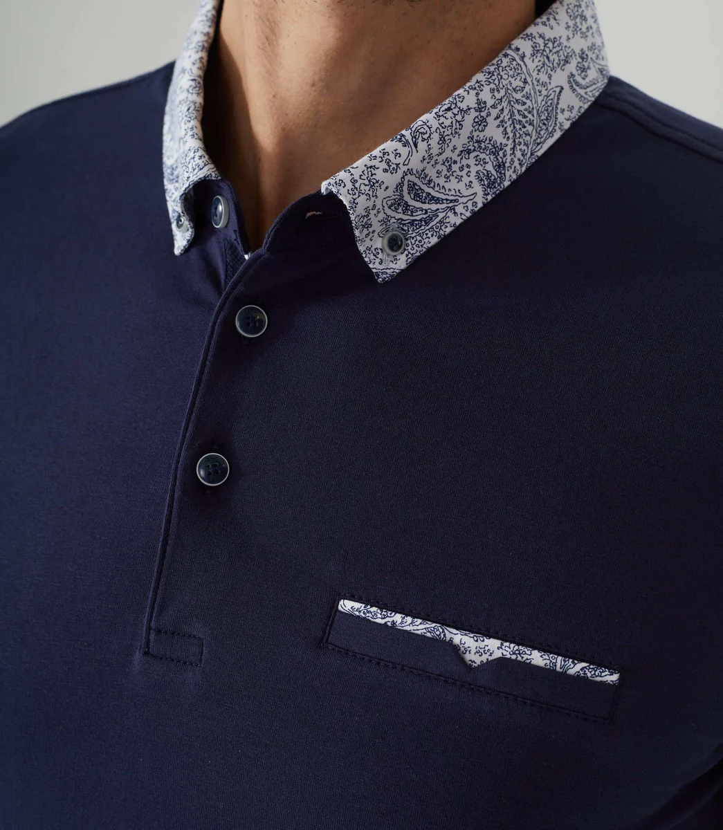 Polo manches longues marine 