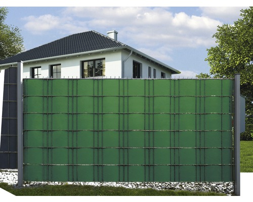 Privacy-screenstrips 5000 x 19 cm van PP met leerreliëf, 1,1 mm dik, groen