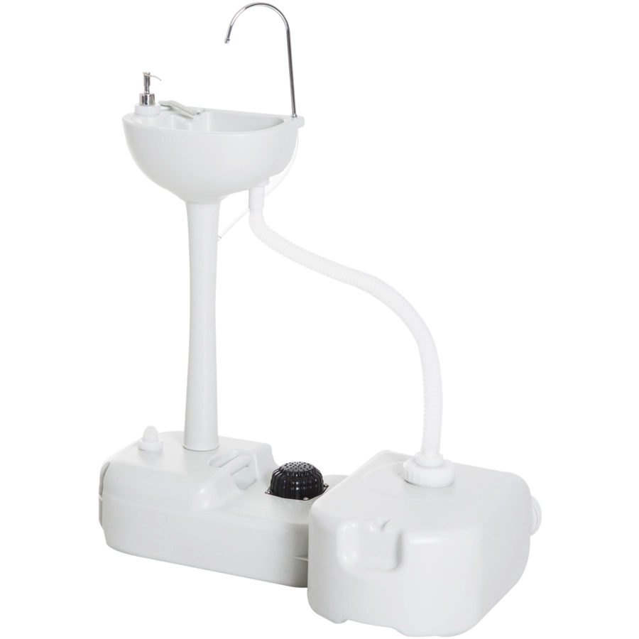 Outsunny Camping Waschbecken mit Abwassertank grau
