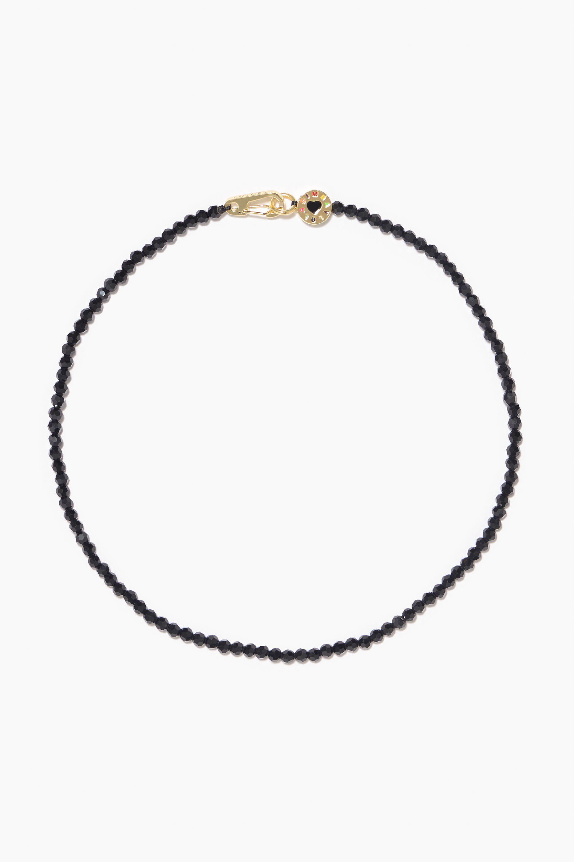 Colar curto com cristais pretos