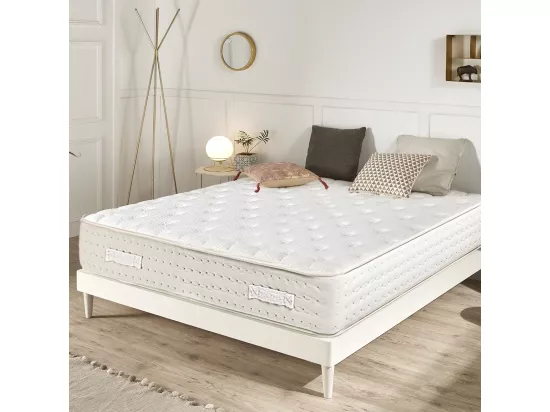 Matelas réversible MEKA 160x200 cm, en mousse haute densité, indépendance du couchage, ferme, face été/hiver, épaisseur 26 cm