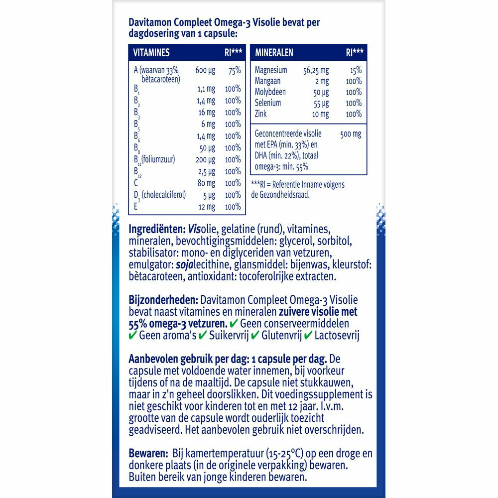 2x Davitamon Compleet Omega-3 Visolie70 capsules