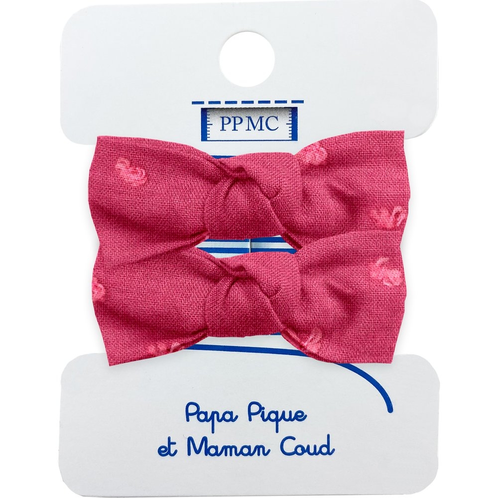 Mousse Petit Noeud Plumetis Rose Fuchsia