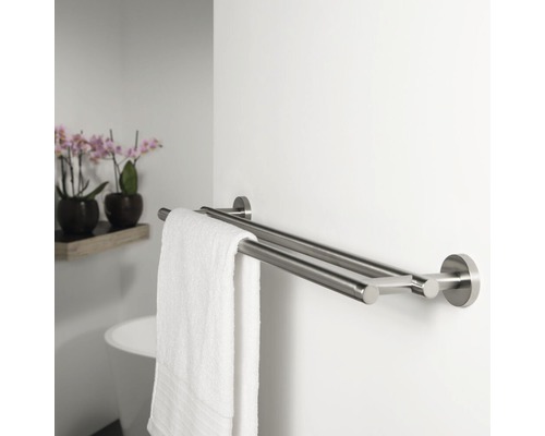 Dubbele handdoekhouder TIGER Boston 60 cm Inox mat