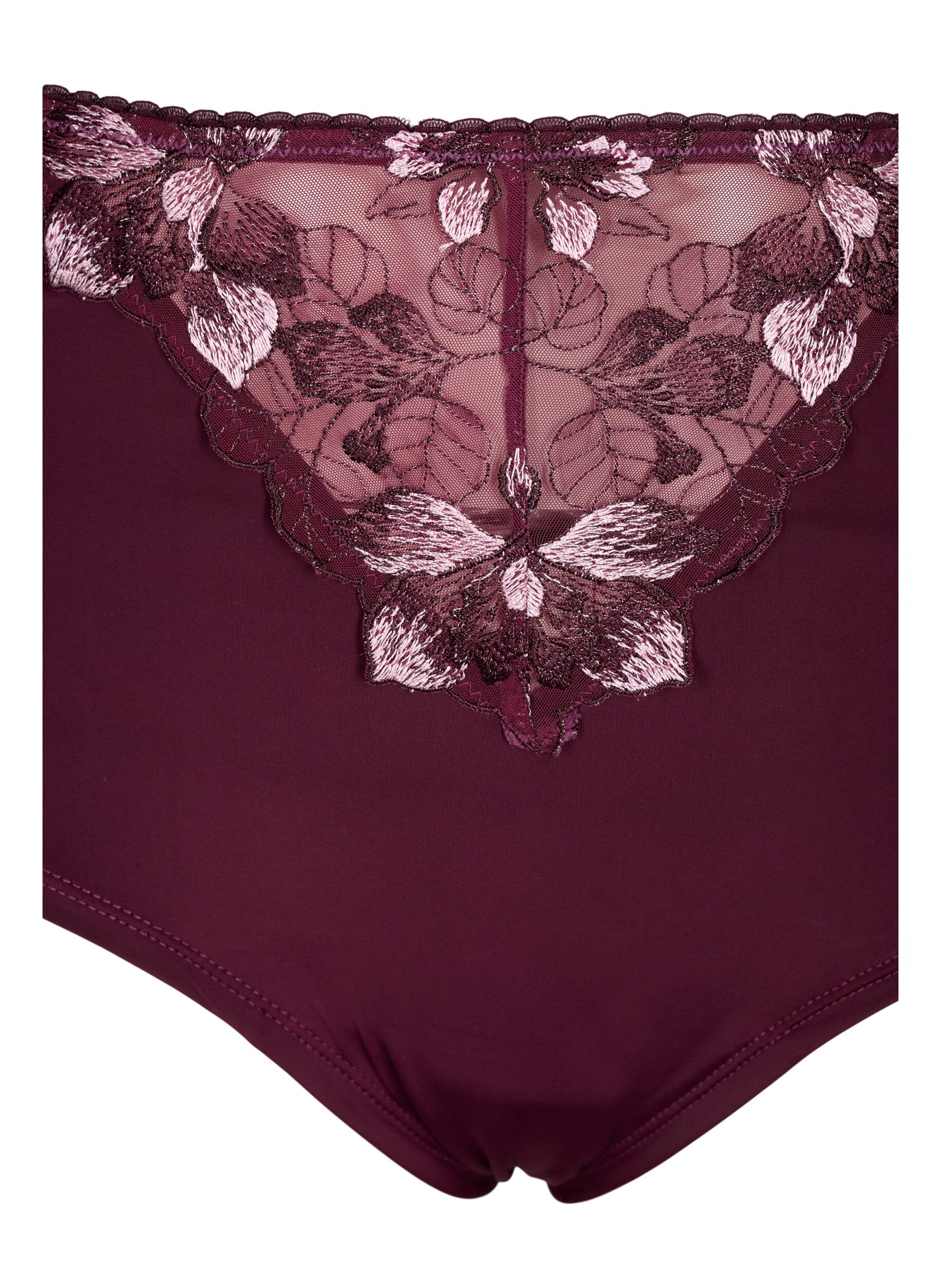 Microfiber trusse med blomsterbroderi