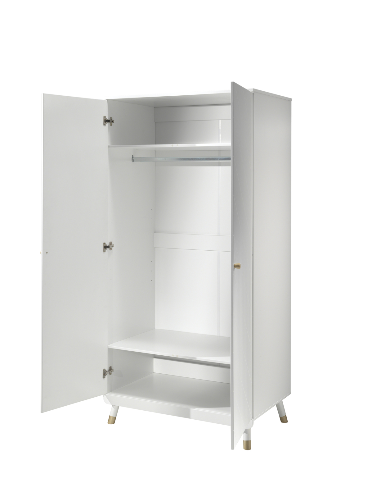 Kleiderschrank BILLY - weiß satin - 100 cm