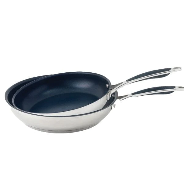 Set 2 poêles antiadhérentes Excell'Inox 24 et 28 cm Mathon