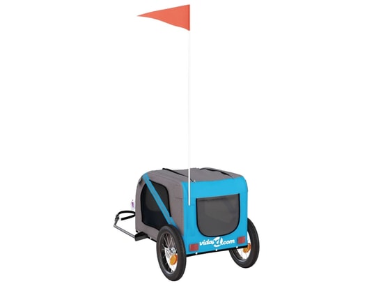 VIDAXL - Remorque de vélo pour chien bleu et gris tissu oxford et fer