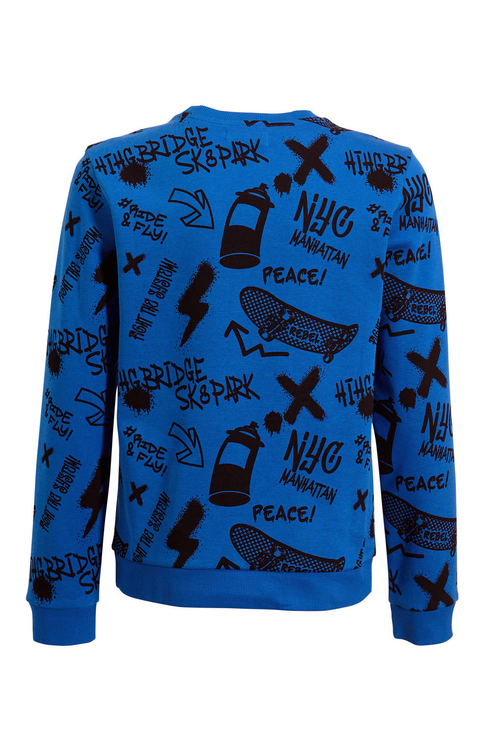 Orange Stars sweater Ram met alloverprint blauw
