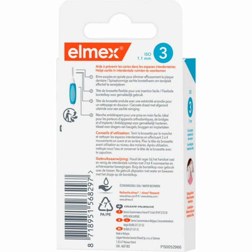 Elmex Interdentale Ragers 1,1 mm Blauw ISO Maat 38 stuks