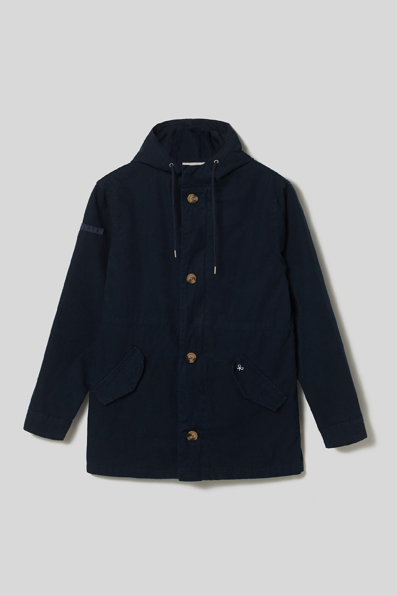 Parka azul marinho tingida em peça - Azul marinho
