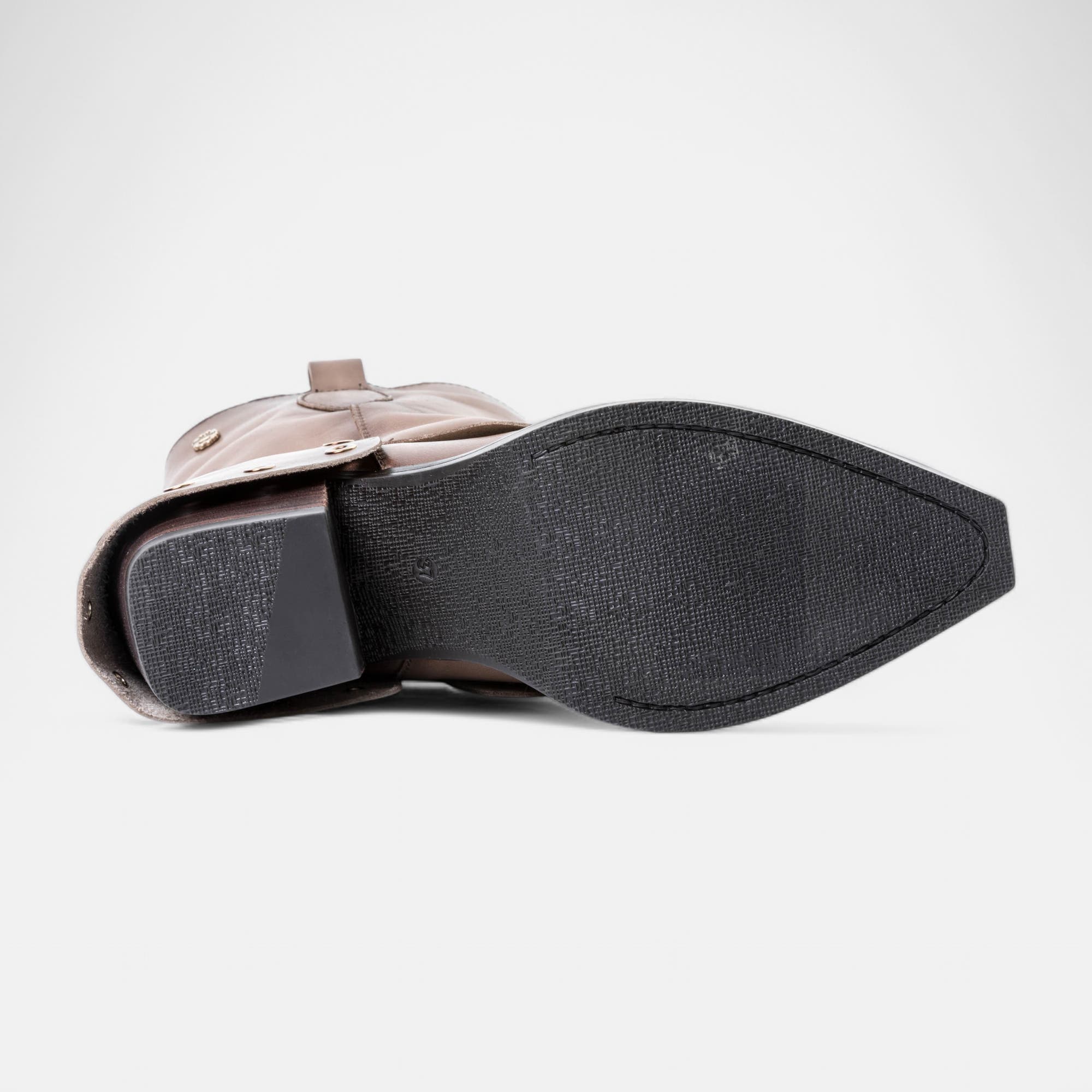 Santiags à talon Femme en cuir beige