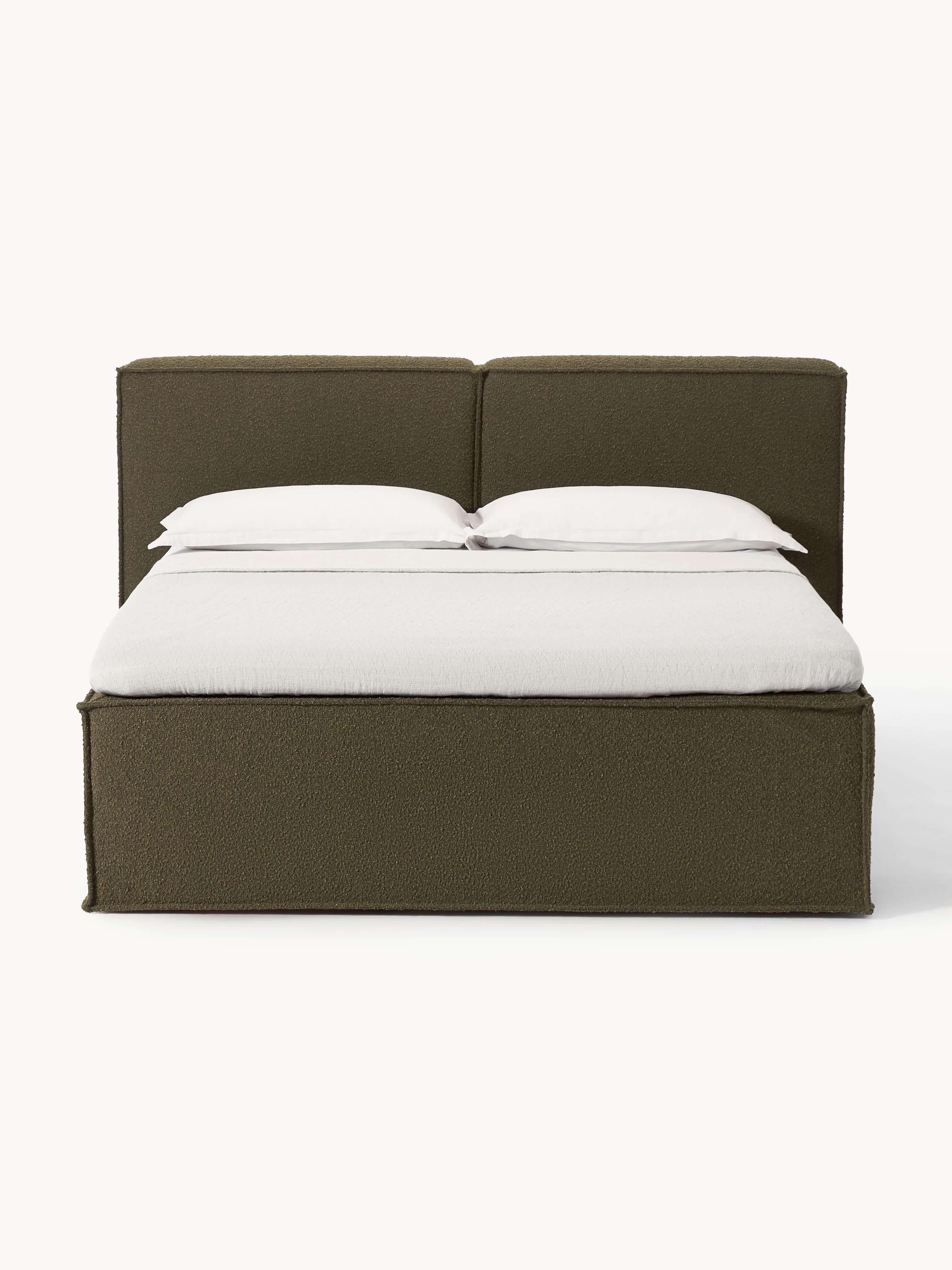 Bouclé boxspring bed Lennon