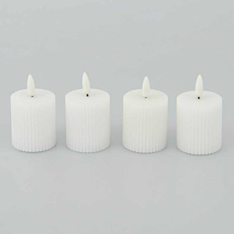 4 bougies en cire led programmables