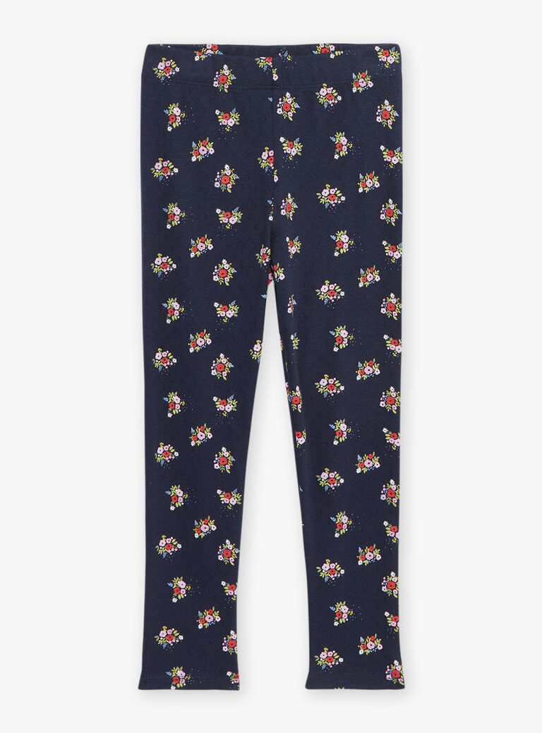 Pyjama bleu marine à imprimé fleuri
