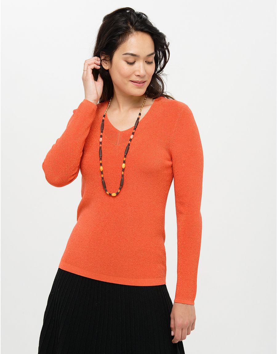 Pull irisé orange