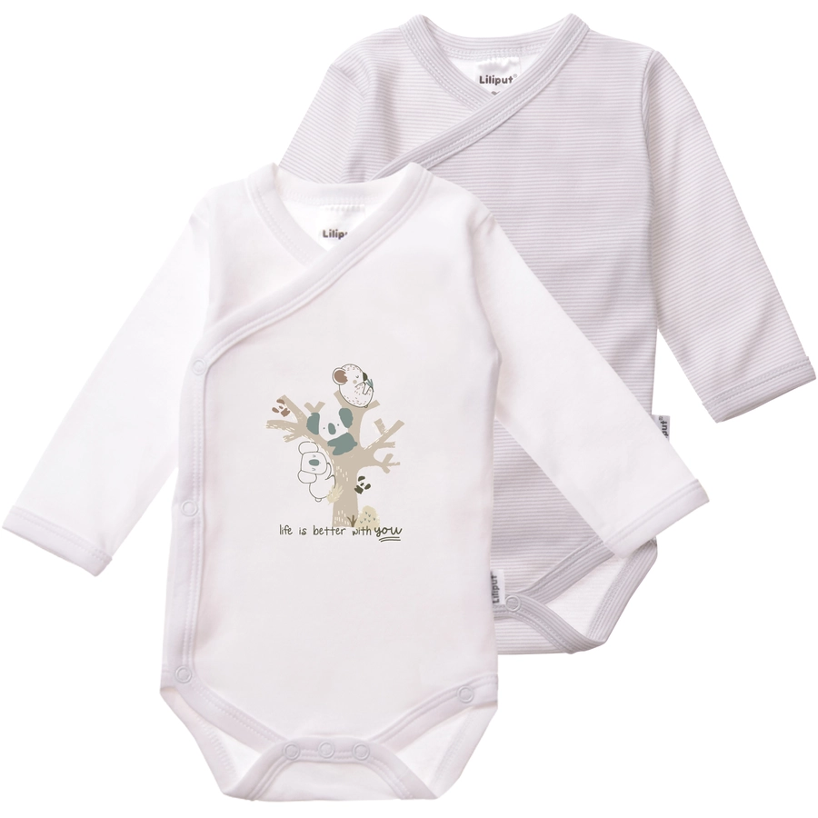 Liliput Wickelbodies im 2er Pack grau-weiss