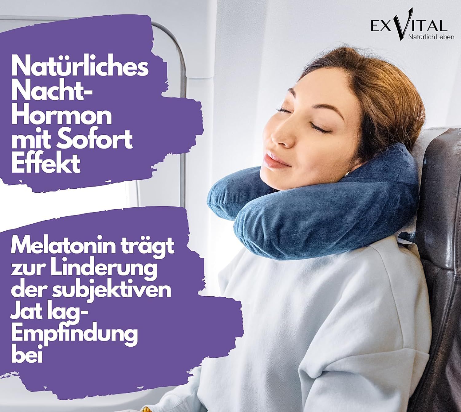EXVital® Melatonin Schlafspray mit Baldrian, Vitamin B1+ B6, Sprühflasche