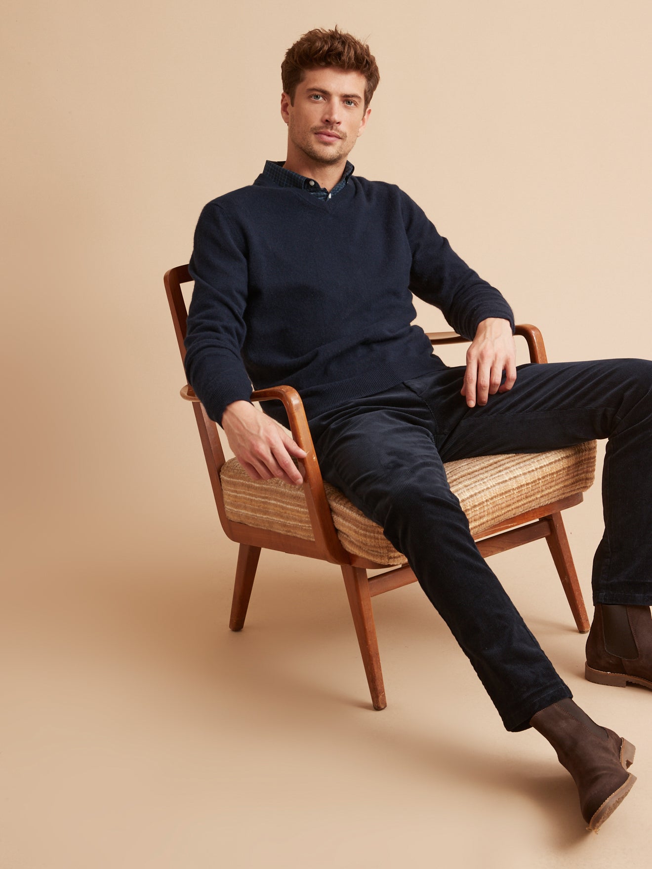 Pull col V homme - Collection Cachemire