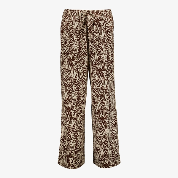 TwoDay dames broek bruin/beige met rechte pijpen