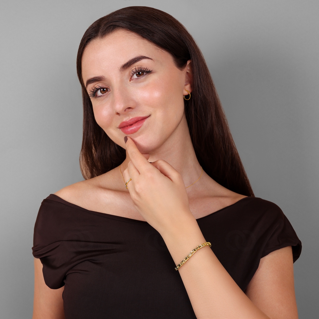 4.0mm Königsarmband klassisch 750/18 K Gelbgold halbmassiv