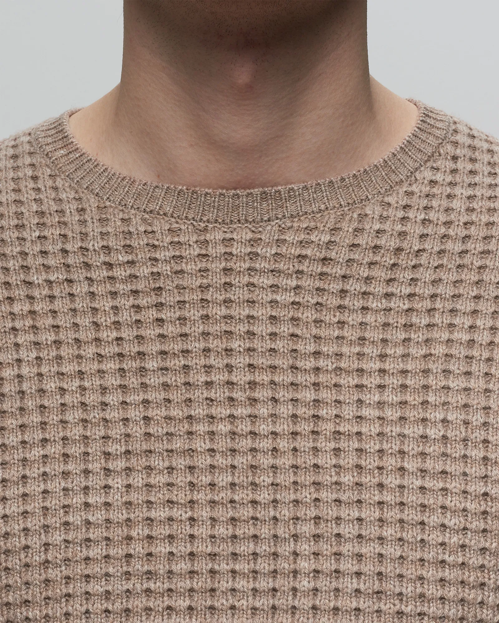 John Elliott WOOL WAFFLE KNIT CREW