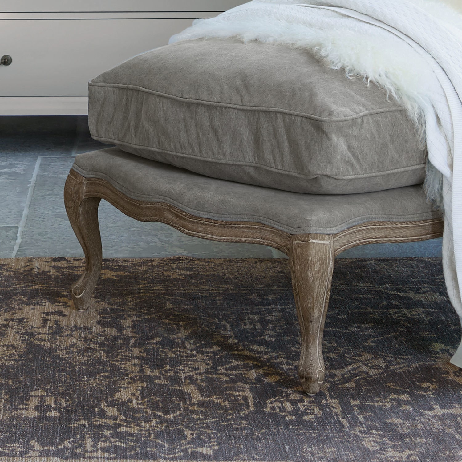 Chaiselongue Muel grau/braun