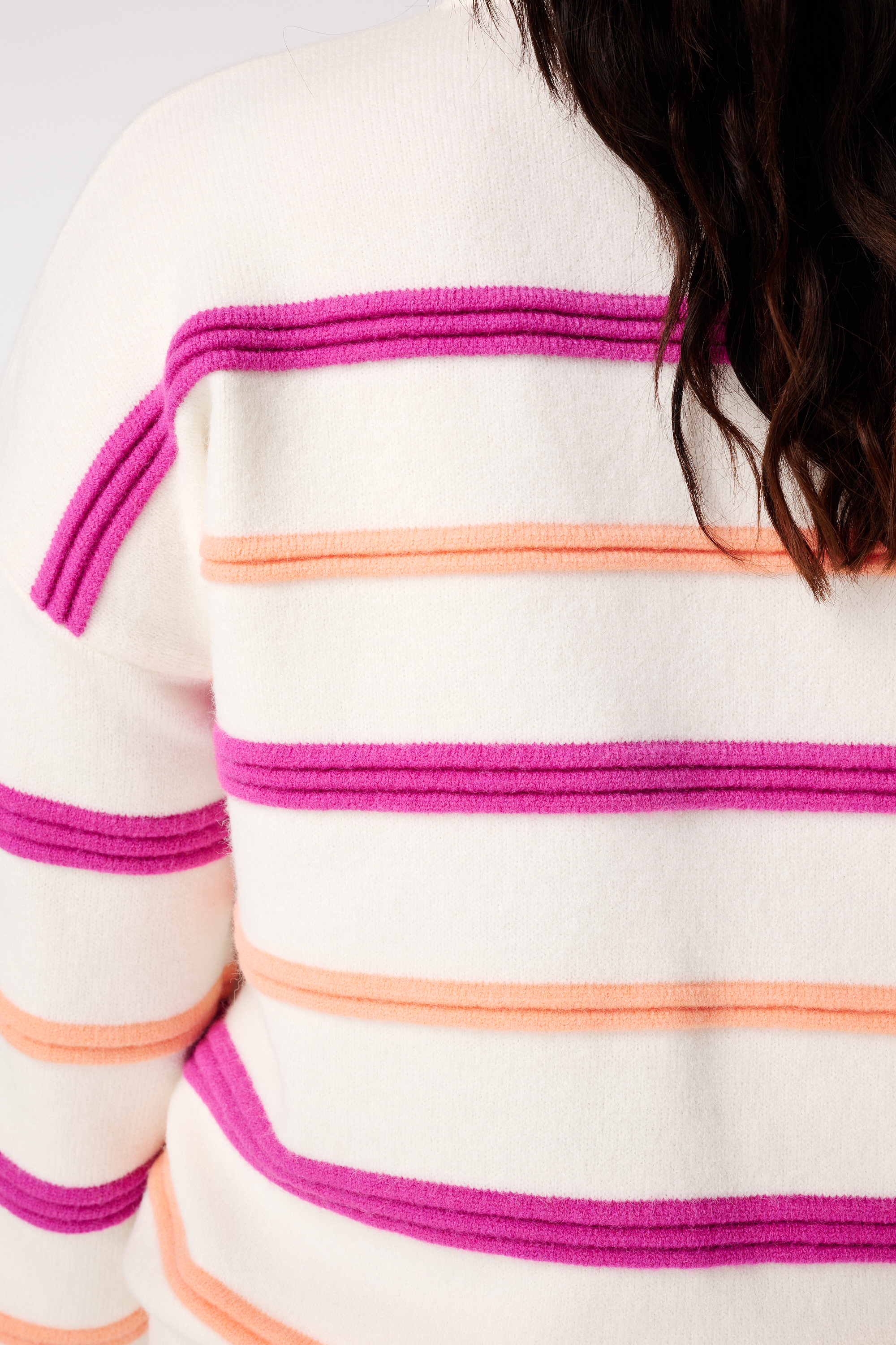 Trui met kleurrijke strepen Multi Pink