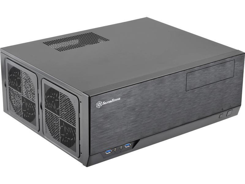 SilverStone PC-Gehäuse GD09B-C Kompaktes ATX-Desktop-Gehäuse mit vorinstalliertem 120-mm-Lüfter