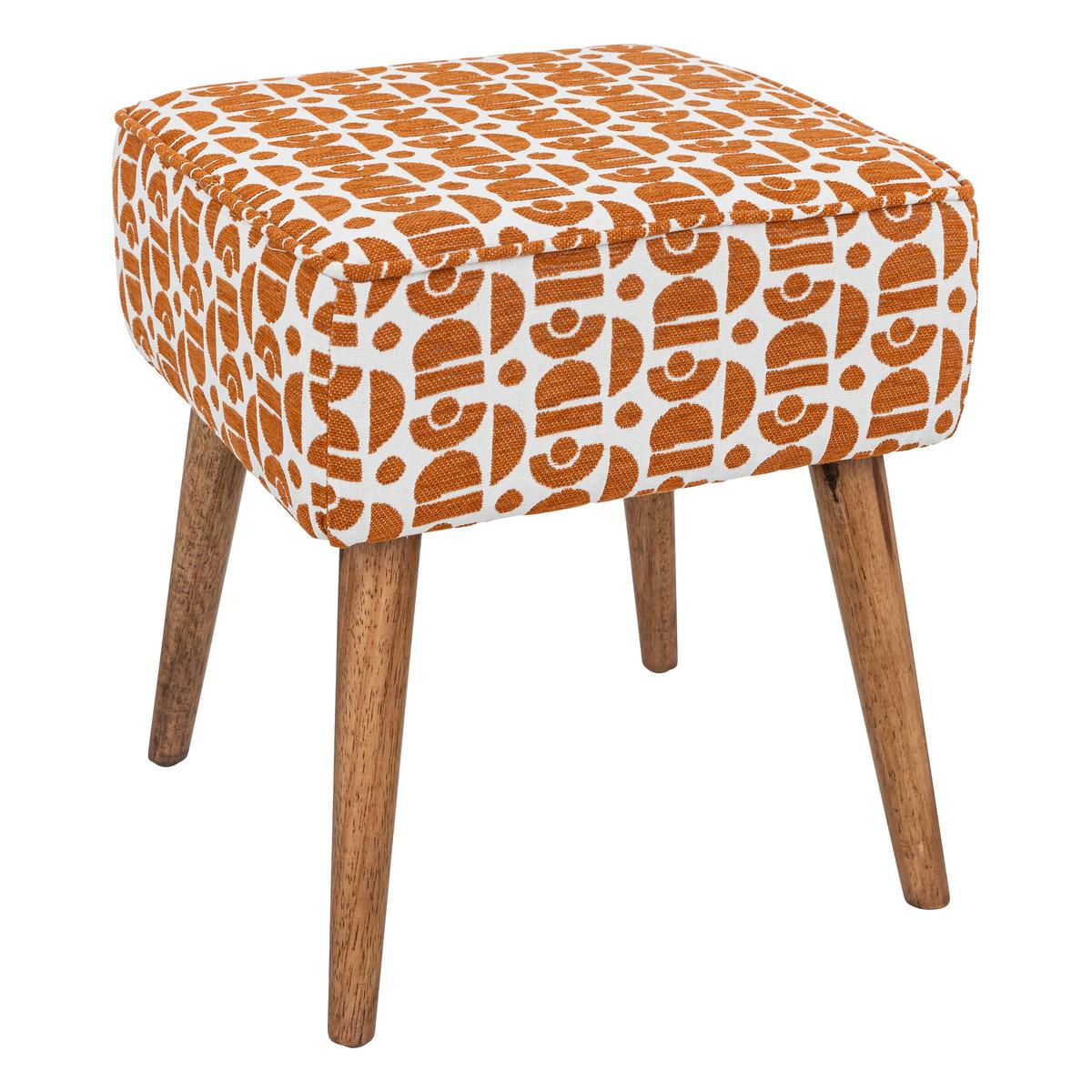 TABOURET D APPOINT CHIARA CHENILLE JACQUARD OCRE