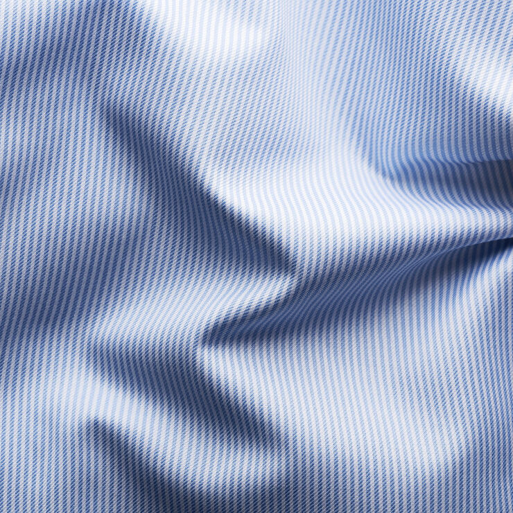 ETON Slim Fit Light Blue Fine Stripe Signature Twill Shirt Blå