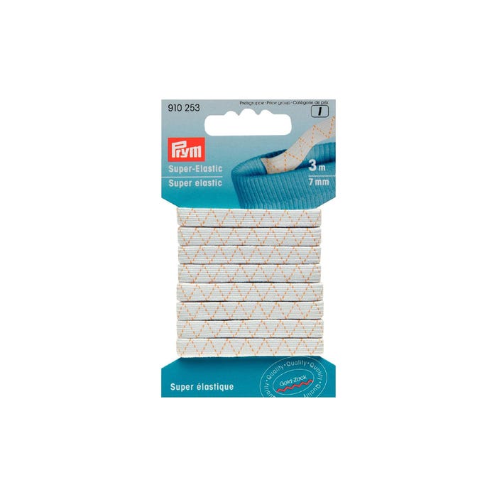 Prym-Super elastiek wit 3 m / 7 mm