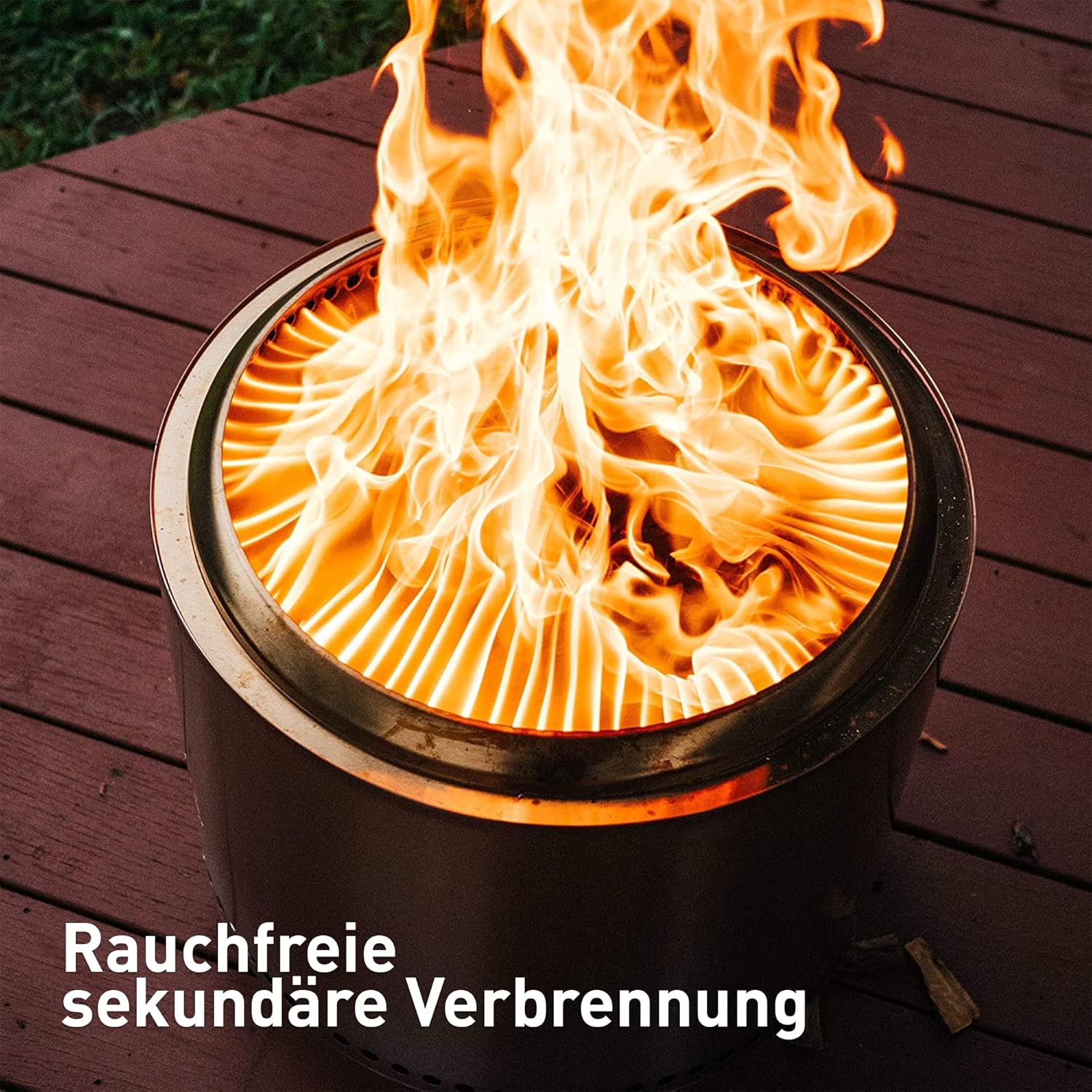 Solo Stove Feuerschale Bonfire 2.0 mit Standfuß | Feuerstelle für Raucharme Holzverbrennung, Herausnehmbare Auffangschale, Mobile Outdoor Feuertonne für Unterwegs, Edelstahl, 49,5x44,5cm, 11,4kg, Grau
