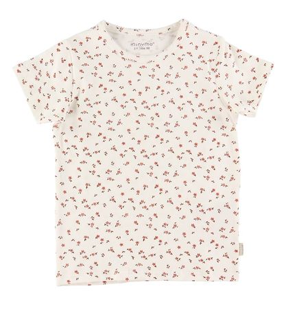 Minymo T-Shirt - 2er-Pack - Canyon Rose/Weiß m. Blumen