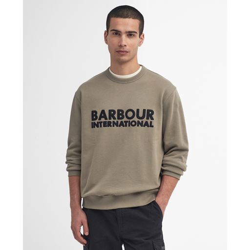 Barbour International Otis Logo Crew Neck Sweatshirt, Brindle, XXL