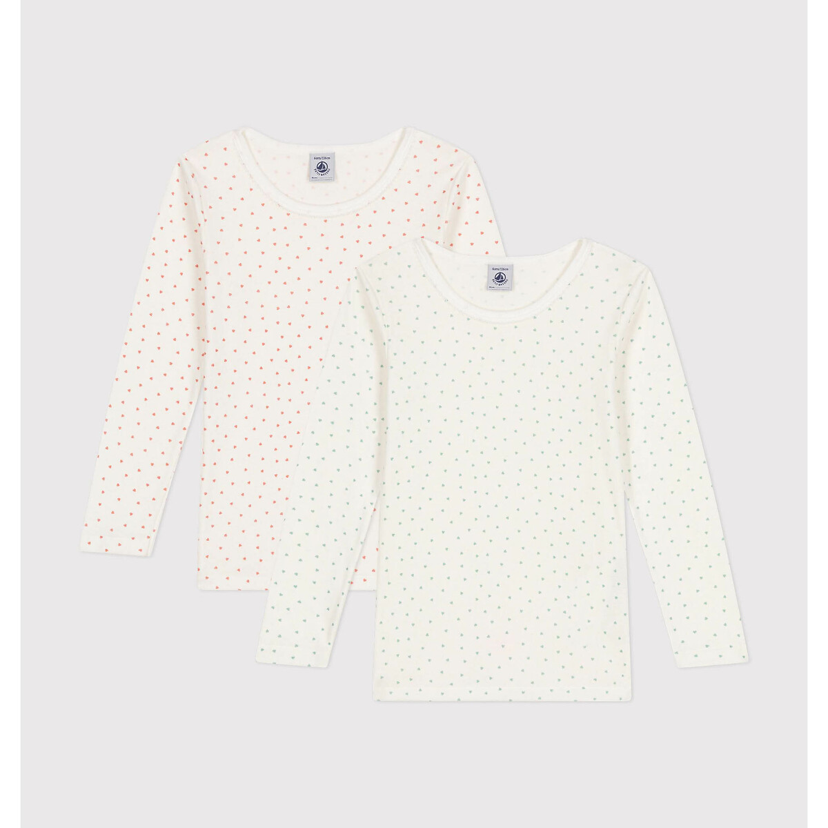 PETIT BATEAU<br>Conjunto de 2 camisetas de algodão estampadas