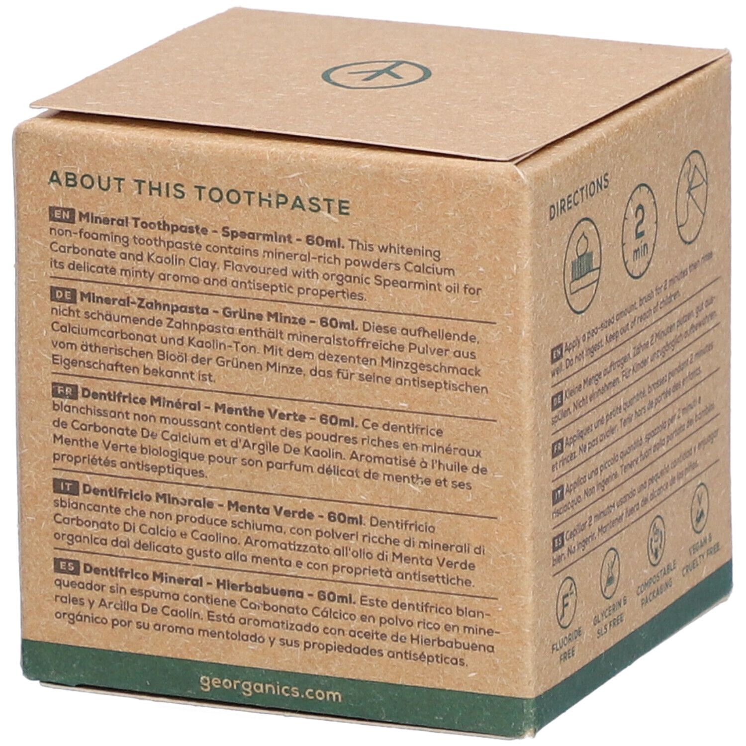 georganics Mineral-rich Toothpaste Spearmint