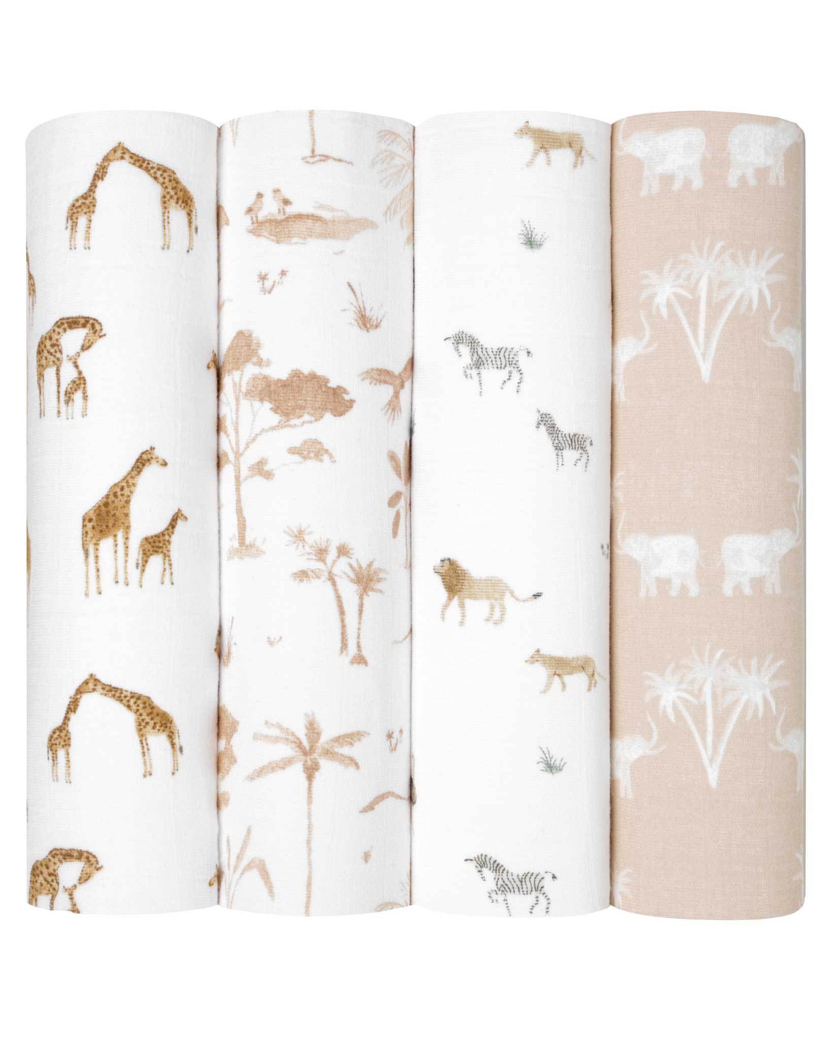 Mulltuch SAFARI DREAM (120x120) 4er-Pack
