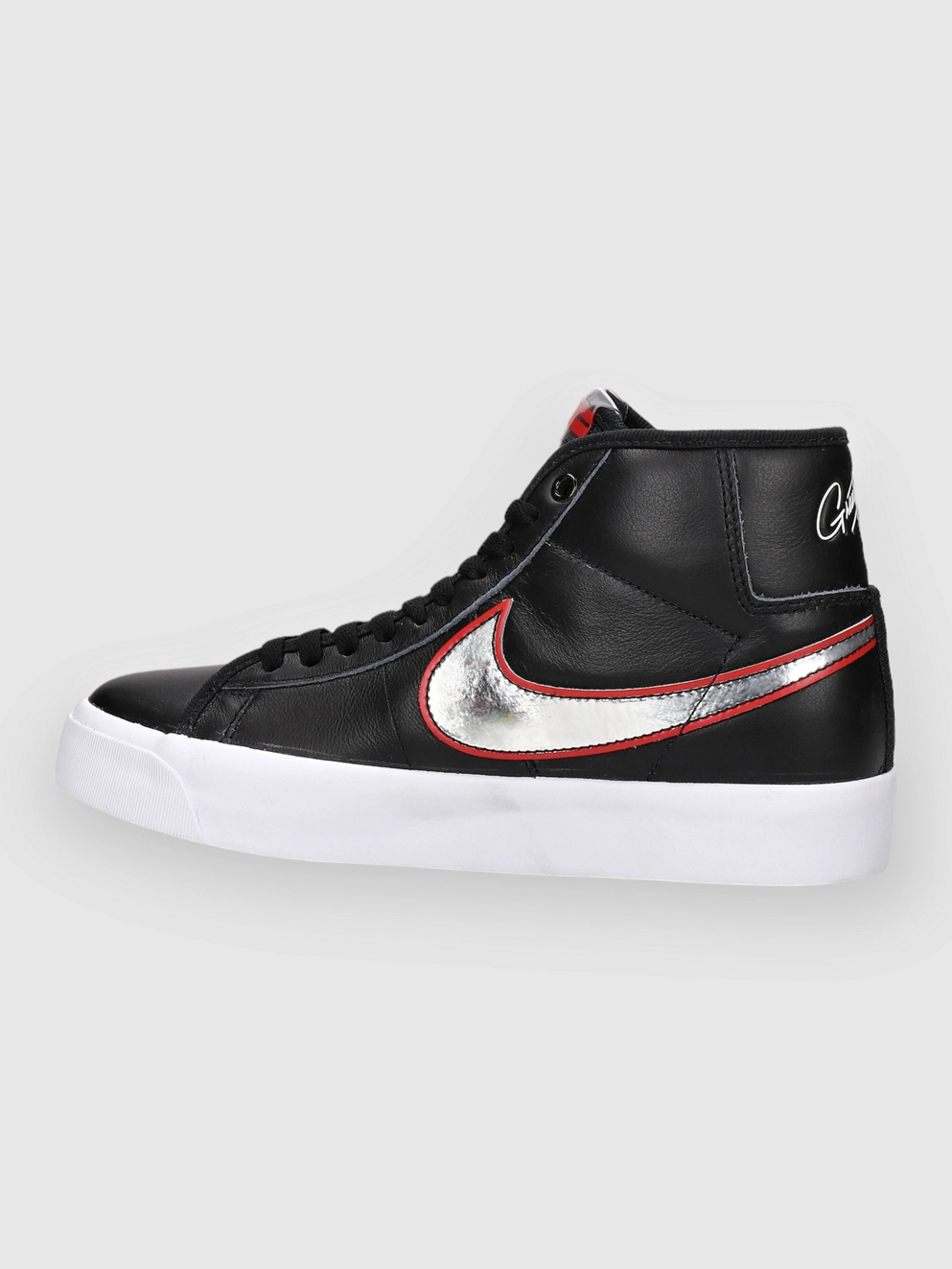 Nike Zoom Blazer Mid Pro Gt Skate Shoes black/mtlc sil/un red/wht