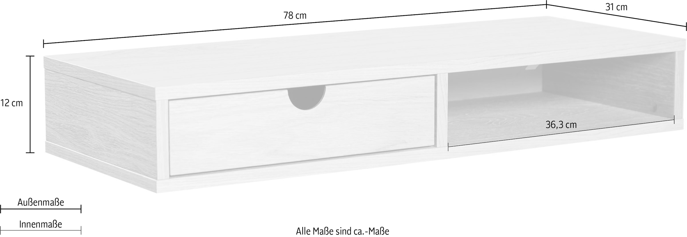 Woodman Stauraumschrank »Farsta« Mit Holzfurnier aus Eiche, platzsparend, Wandmontage, FSC®